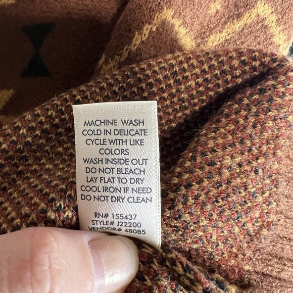 BKE‎ Western Pullover Sweate 3/4 Zip Women’s Size Large Boho Aztec Brown Soft - Picture 9 of 12